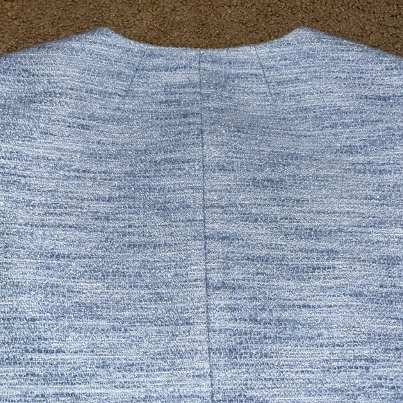 J. Crew Lady Blazer Jacket Cropped Gold Buttons Fresh Air Blue Linear Tweed 4 - Picture 7 of 9